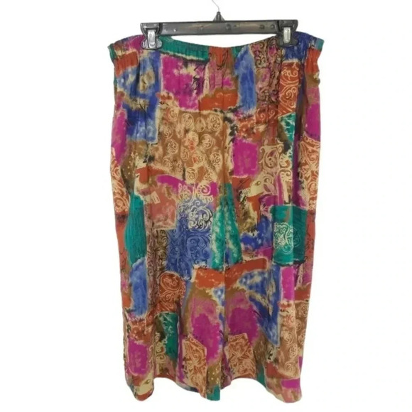 {Jo Hardin} Vintage Abstract Print Cullotes Pants - Picture 1 of 15